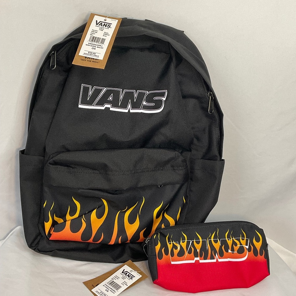 Vans Up in Flames Backpack and Pencil case